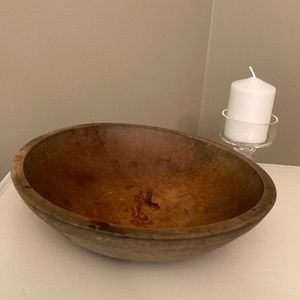 Vintage Munising Primitive Wood Dough Bowl